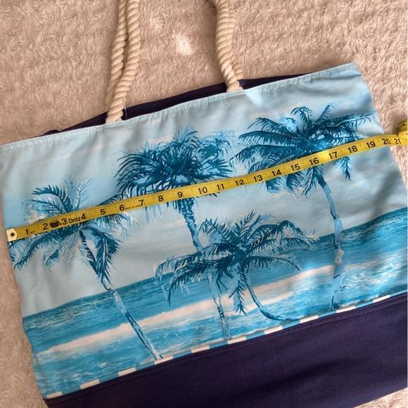 NEW Sun Bay Oversized Beach Bag Palm Trees and Detachable Pouch NWT - Picture 8 of 13